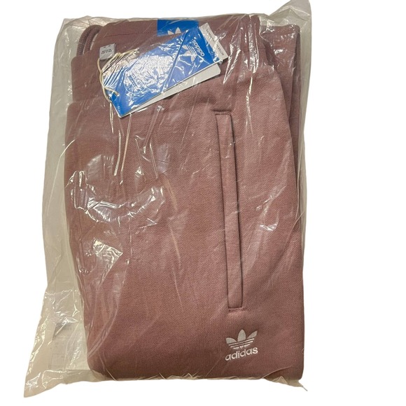 adidas Mens Originals Essentials Fleece Trefoil Pants In Wonder Oxide large NWT - Picture 5 of 6